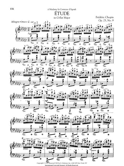 Chopin - Etude Op. 25, No. 9 In G-flat Major ('Butterfly') For Piano Solo